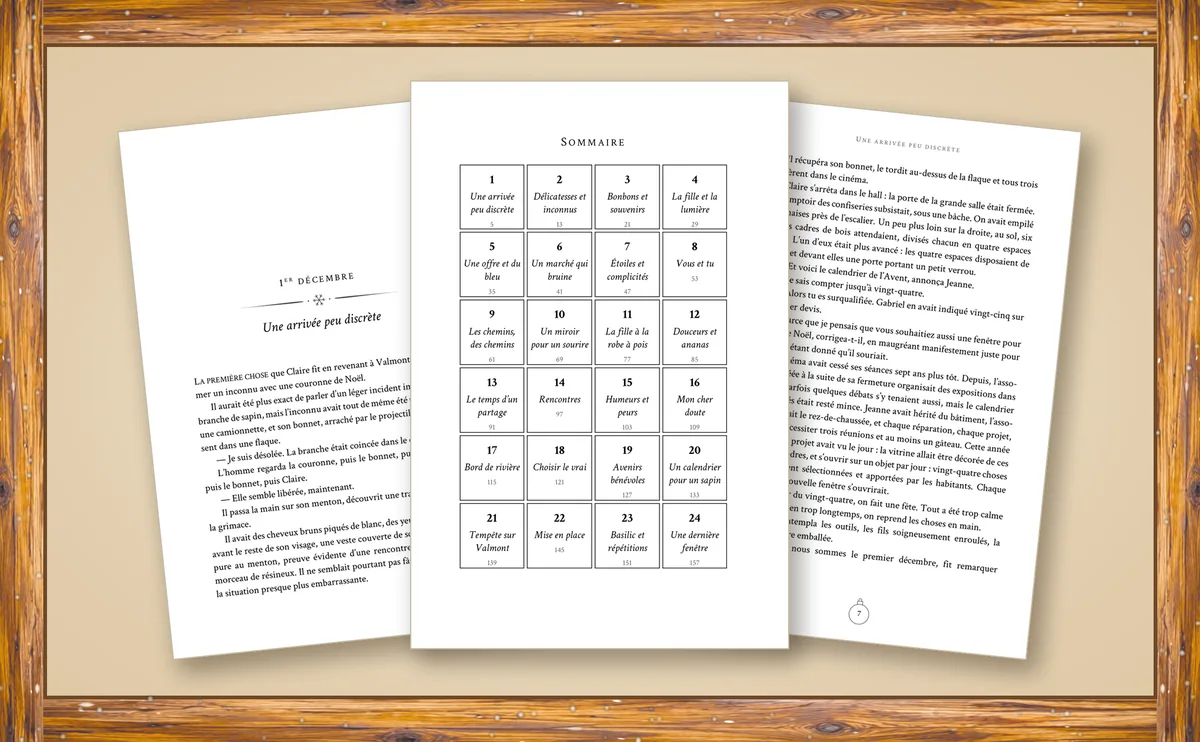 Pages intérieures, avec le sommaire en vingt-quatre fenêtres.